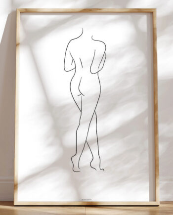 Line Art Woman Standing Plakat