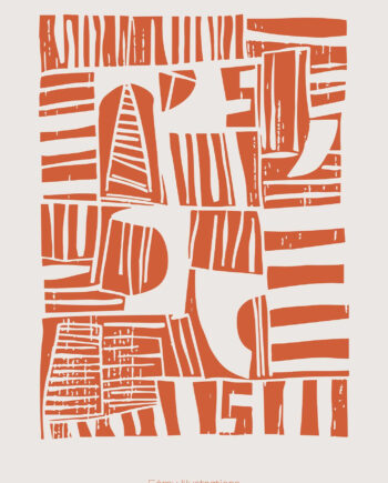 Lino Cut Russet Af Få Mu Illustrations