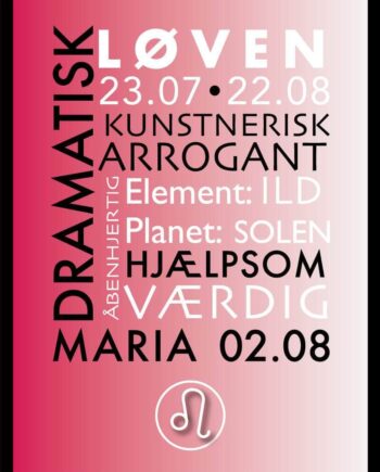 Løven Stjernetegn Med Tekst Plakat
