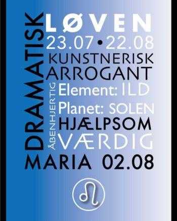 Løven Stjernetegn Med Tekst Plakat