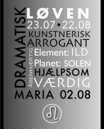 Løven Stjernetegn Med Tekst Plakat
