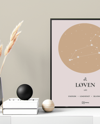 Løven Stjernetegn Plakat Guld 60 84 Cm  A1