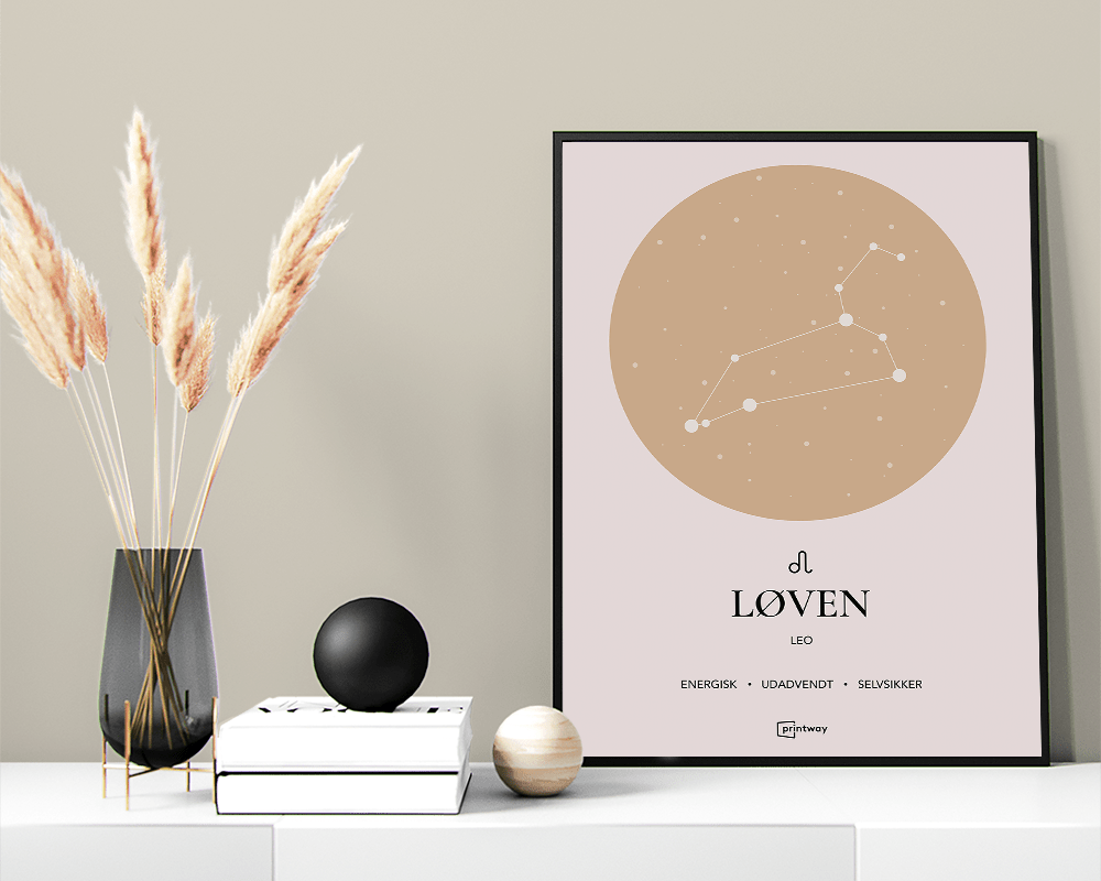 Løven Stjernetegn Plakat Guld 60 84 Cm  A1