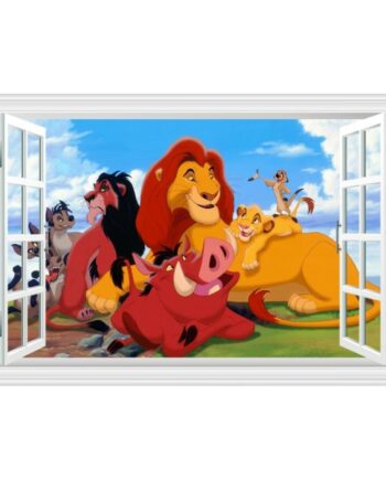 Løvernes Konge Wallsticker  Vindue Med Hygge På Sletten  60x90cm