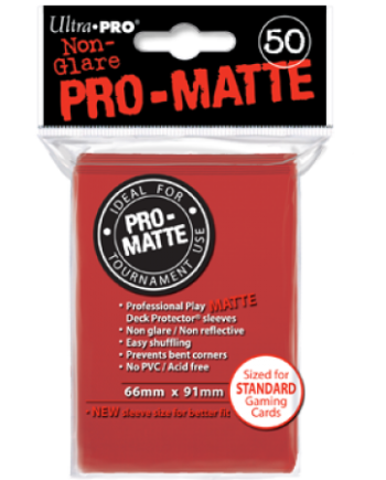 50 Lommer  Ultra Pro Pro-matte: Red    195 184 De     195 184   Kvalitet  Non-glare Professional Sleeves  82650