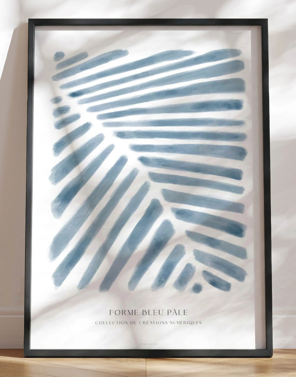 Lys Blå Kunstplakat Forme Bleu Pã Le