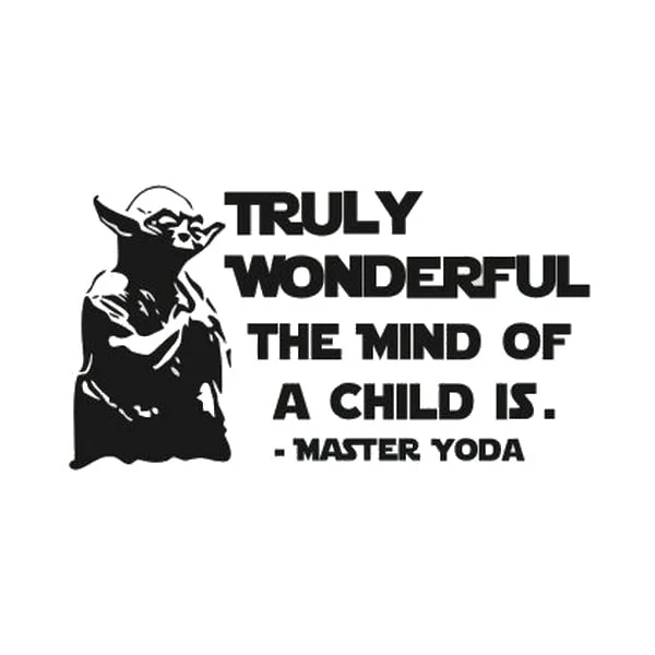 Master Yoda Citat Sej Star Wars Wallsticker Sort Hvid