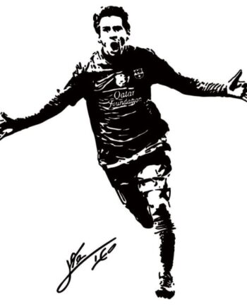 Messi Scoring  Flot Fodbold Wallsticker  60x57cm