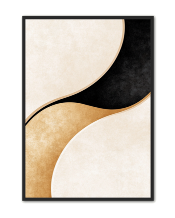Minimalistisk Plakat 81 Harmoniske Former   Beige Og Sort