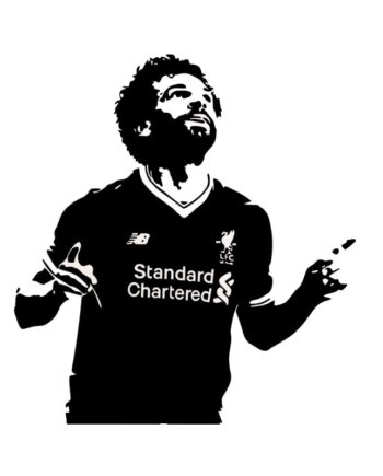 Mohamed Salah Scoring  Flot Fodbold Wallsticker  62x57cm