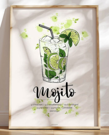 Mojito Opskrift Plakat
