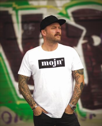 Mojn Hvid  -shirt Med Sort Tryk