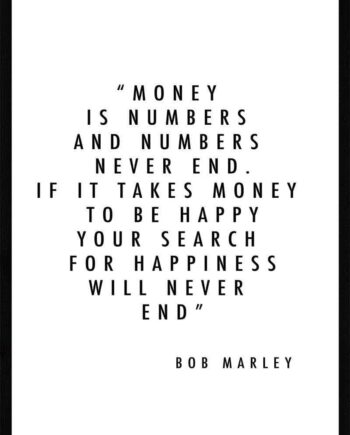 Money Is Numbers Bob Marley Plakat