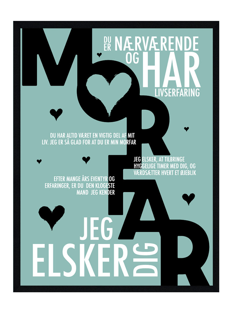 Morfar Plakat Personlig Plakat