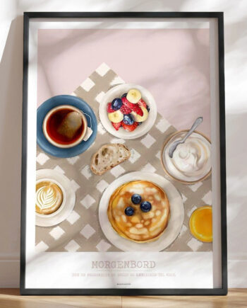 Morgenmad Plakat Hyggelig Plakat Med Morgenbord
