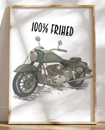 Motorcykelplakat Grøn Motorcykel