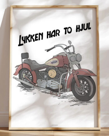 Motorcykelplakat Rød Motorcykel