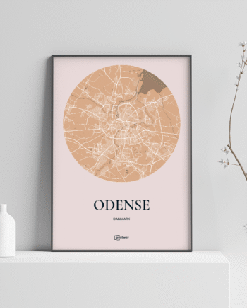 Odense Plakaten Rundt Kort Guld 21 30 Cm  A4