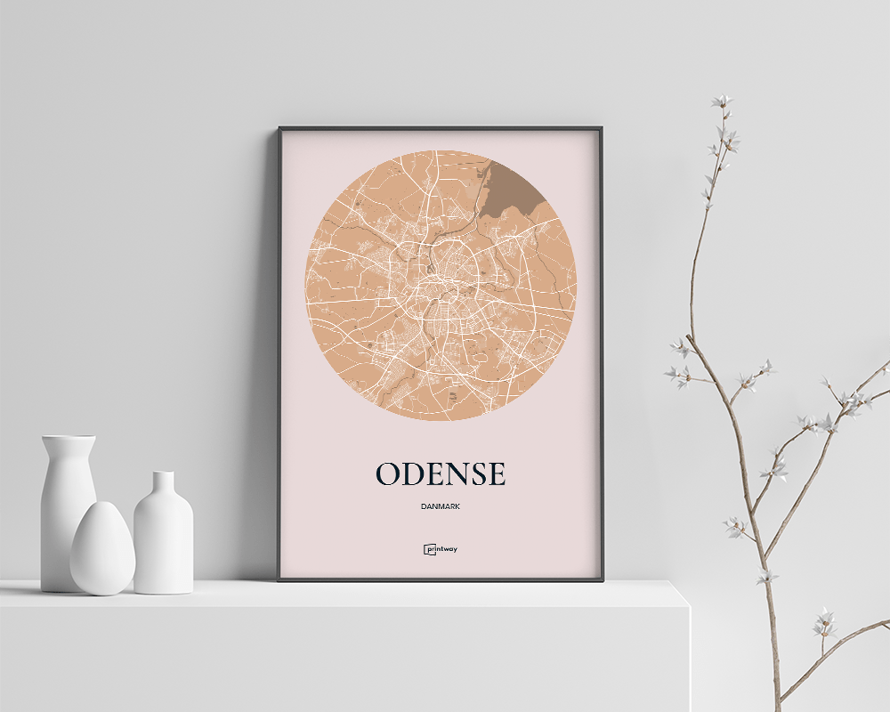 Odense Plakaten Rundt Kort Guld 21 30 Cm  A4
