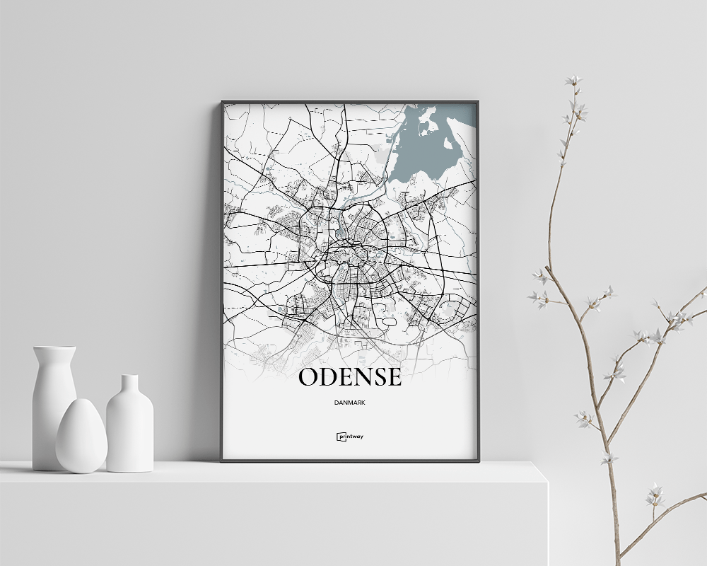 Odense Plakaten Fuldt Kort Hvid 30 42 Cm  A3