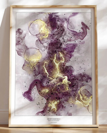 Oh My Gold No    Kunstplakat Med Grafisk Guldeffekt
