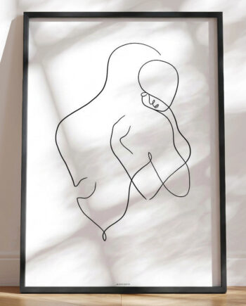 One Line Drawing Hug No    Plakat
