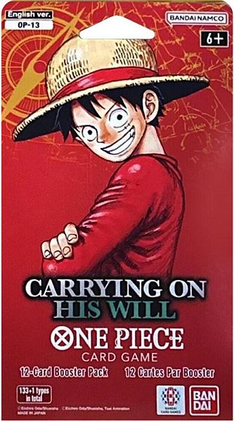 One Piece Card Game: Op13: Carrying On His Will Sleeved Booster Pack Blister