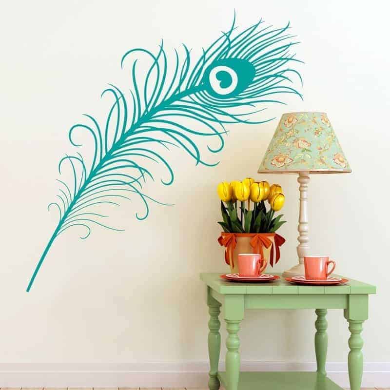 Påfuglefjer Wallsticker