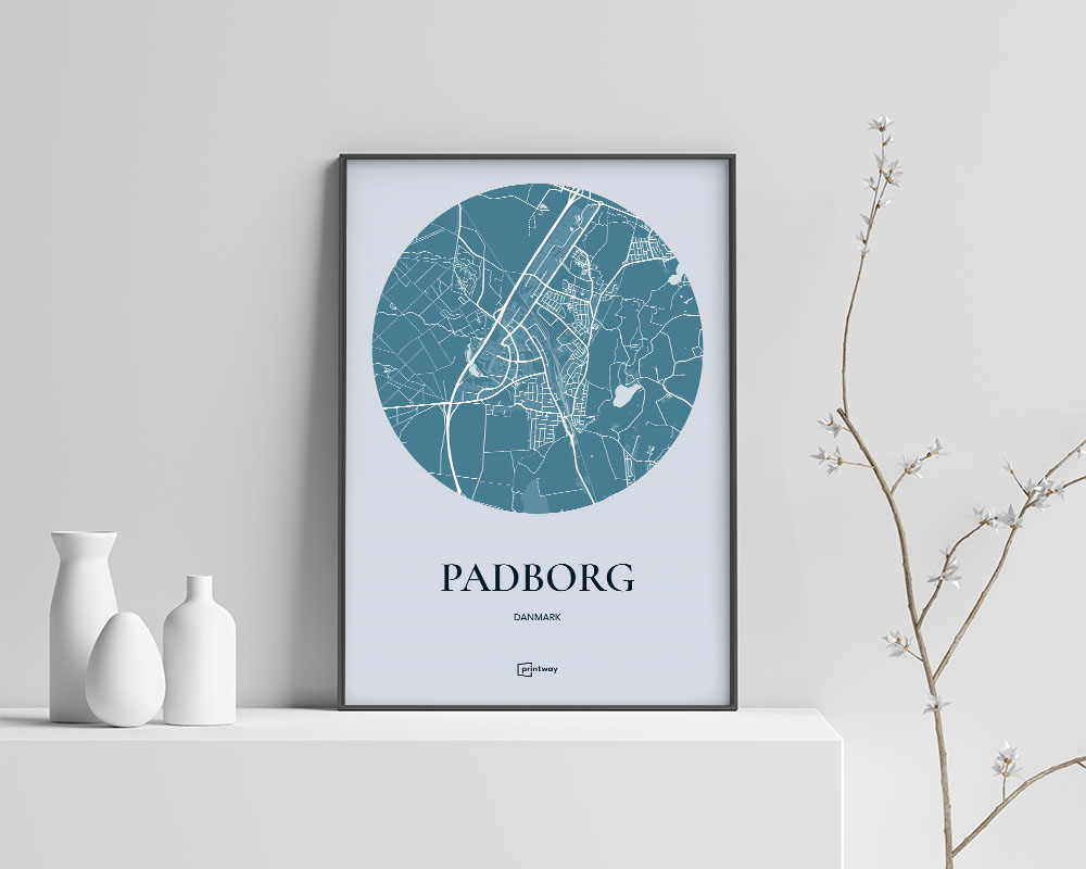 Padborg Plakaten Rundt Kort Havblå 21 30 Cm  A4