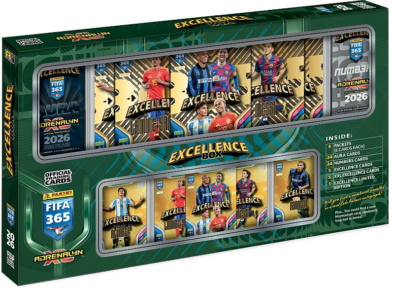 Panini Adrenalyn : Fifa 365 2026 Excellence Box Boosters 53 Eksklusive Kort Excellence-kort