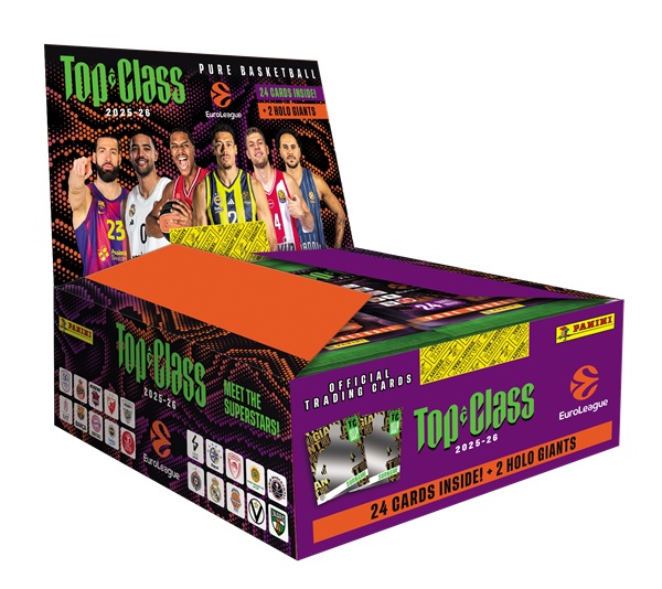 Panini Basketball Top Class: Euroleague 2025-26 Value Pack Fat Pack Booster Display Box Med 10 Pakker