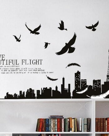 Paris Med Fugle Wallsticker