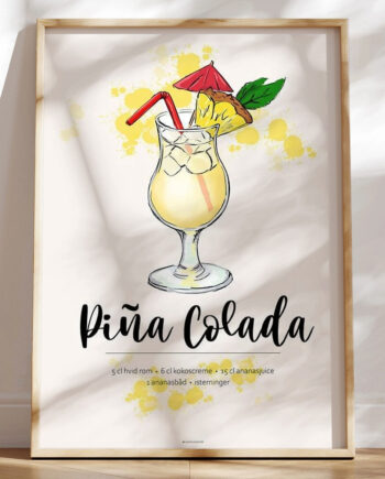 Piã   Colada Opskrift Plakat
