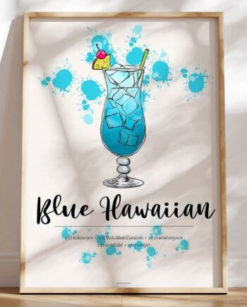 Plakat Med Blue Hawaiian Drink Opskrift