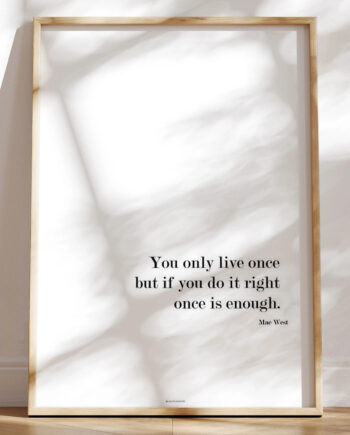 Plakat Med Inspirerende Citat Mae West