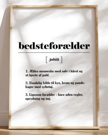 Plakat Med Kærlig Bedsteforælder-definition