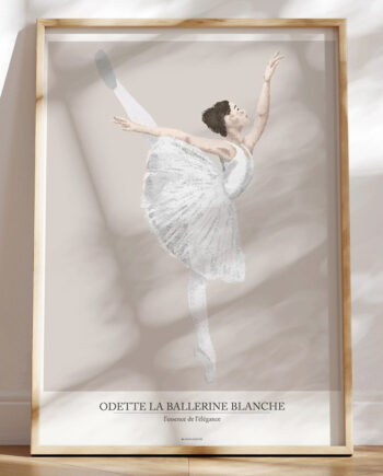 Plakat Med Kultegning Den Hvide Ballerina