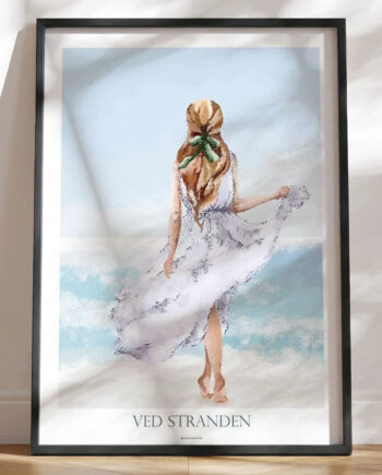 Plakat Med Kultegning Ved Stranden
