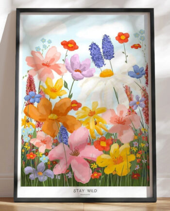 Plakat Med Vilde Blomster Stay Wild