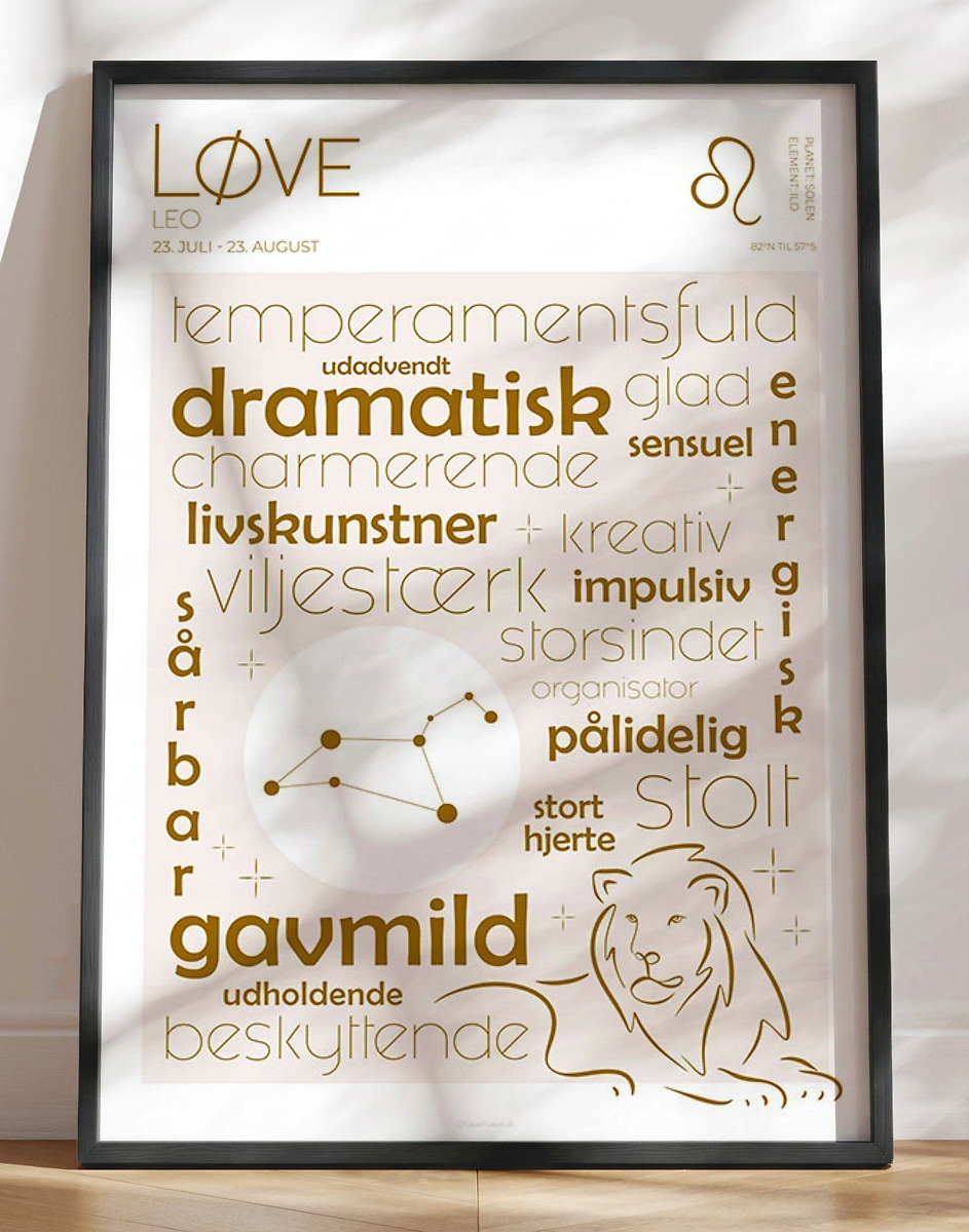 Plakat Stjernetegn Løve