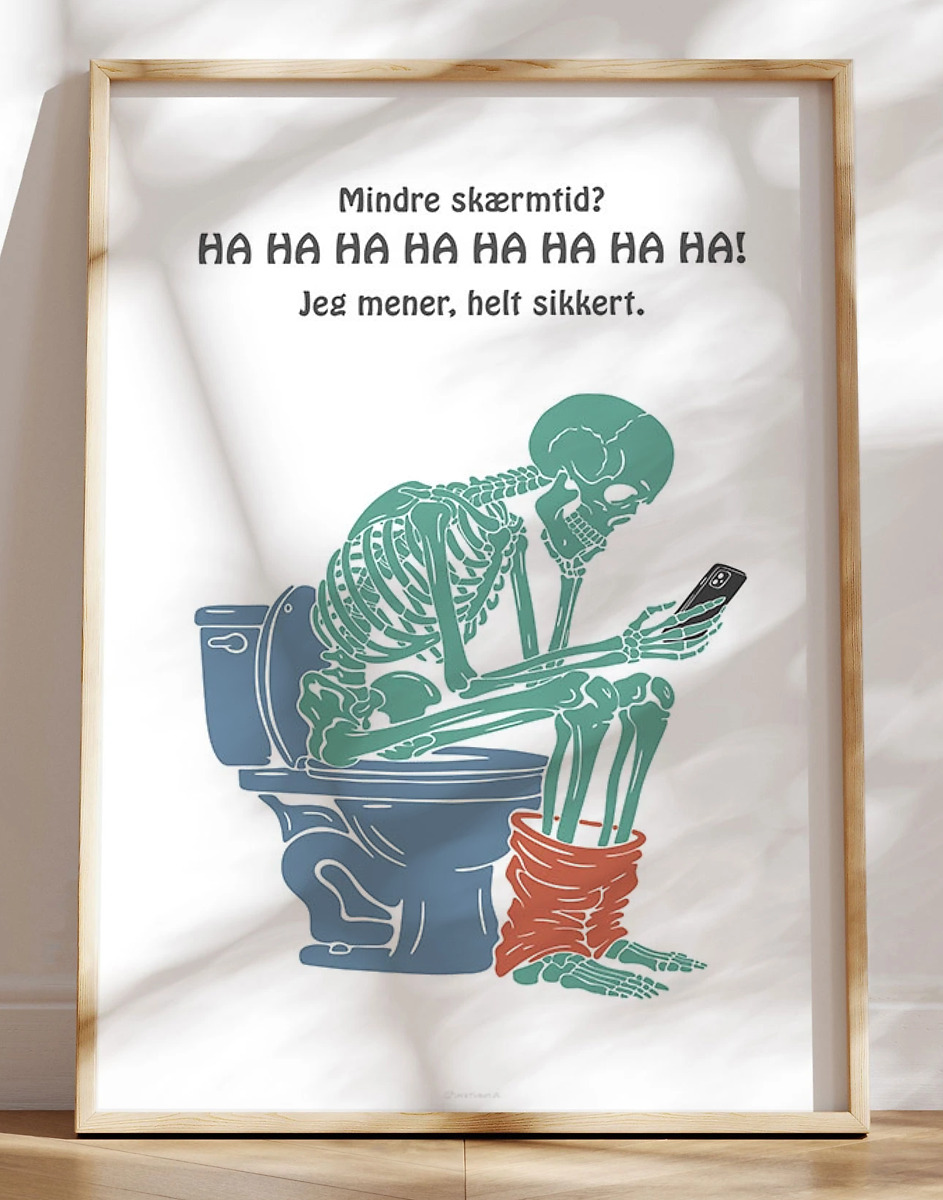Plakat Til Toilettet Skærmtid