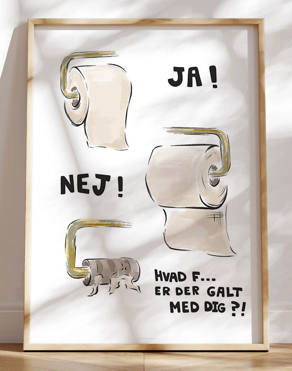 Plakat Til Toilettet Toiletrullen
