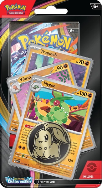 Pokemon Blister Pack -pack Premium Checklane Blister: Mega Evolution: Chaos Rising Booster Pakke Flygon Line Promos 195 184 Nt