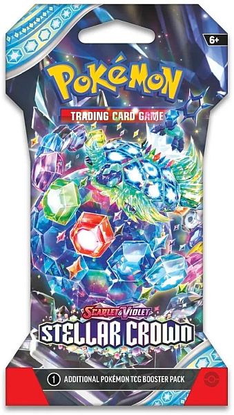 Pokemon Booster Pakke Sv07 Scarlet   Violet: Stellar Crown Sleeved Booster Pack  Quot Cardboard   Pap Blister Quot