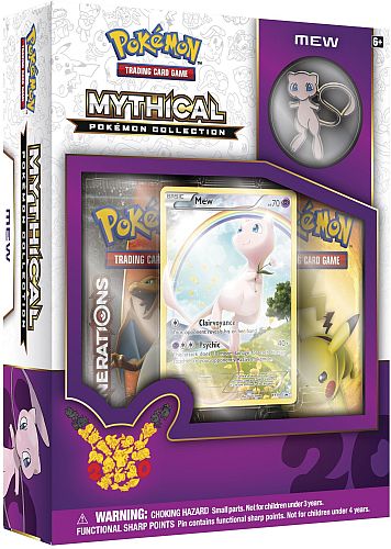 Pokemon Generations  20th Anniversary  Mythical Collection: Mew   Boosters  Promo   Pin