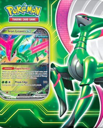 Pokemon Tin Kasse 2024 Wave   Spring  Usa Version : Iron Leaves Ex  Future Virizion  Paradox Clash Collector   Tin Box    Boosters
