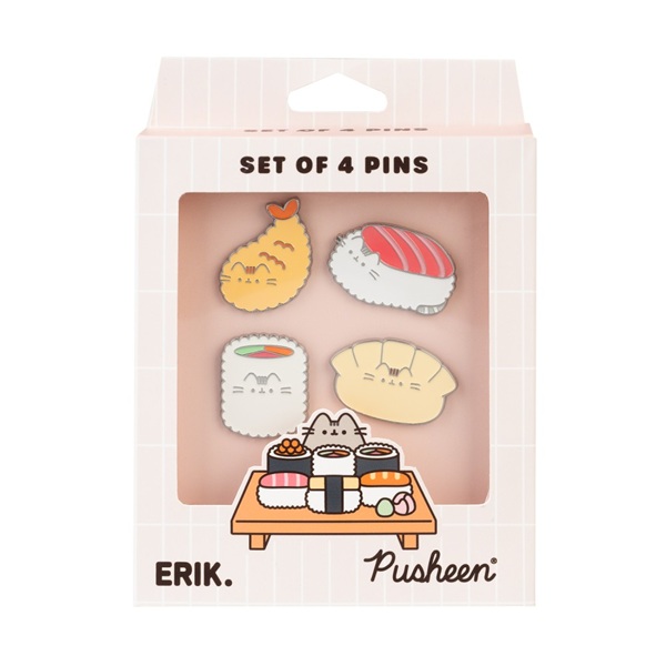Pusheen Sushi Roll Pin Badges -pack