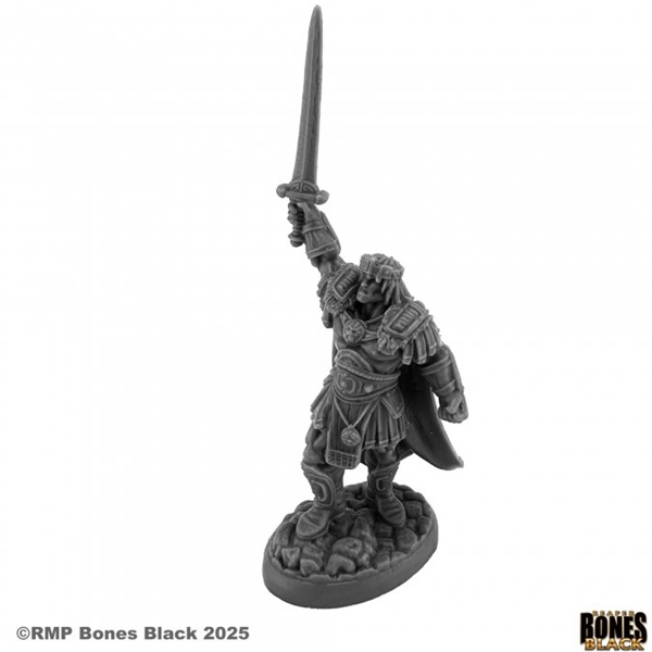Reaper Bones Black: Cal Arath Barbarian King Plastic Miniature