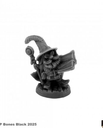 Reaper Bones Black: Hegwick Bombino  Gnome Wizard Plastic Miniature