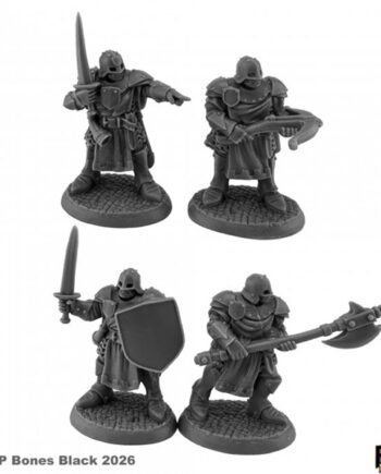 Reaper Bones Black: Town Guard     Plastic Miniatures
